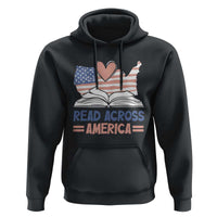 Funny National Reading Month Books Readers Hoodie Reading Across America Teacher American Flag