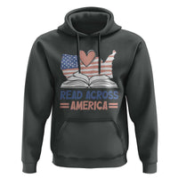 Funny National Reading Month Books Readers Hoodie Reading Across America Teacher American Flag