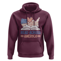 Funny National Reading Month Books Readers Hoodie Reading Across America Teacher American Flag
