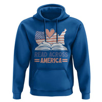 Funny National Reading Month Books Readers Hoodie Reading Across America Teacher American Flag