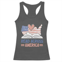 Funny National Reading Month Books Readers Racerback Tank Top Reading Across America Teacher American Flag