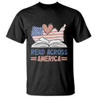 Funny National Reading Month Books Readers T Shirt Reading Across America Teacher American Flag