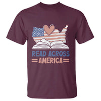 Funny National Reading Month Books Readers T Shirt Reading Across America Teacher American Flag