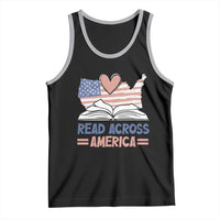 Funny National Reading Month Books Readers Tank Top Reading Across America Teacher American Flag