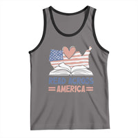 Funny National Reading Month Books Readers Tank Top Reading Across America Teacher American Flag