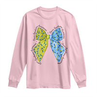 Down Syndrome Awareness Coquette Bow Ribbon Long Sleeve Shirt
