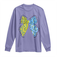 Down Syndrome Awareness Coquette Bow Ribbon Long Sleeve Shirt
