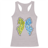 Down Syndrome Awareness Coquette Bow Ribbon Racerback Tank Top