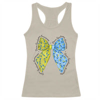 Down Syndrome Awareness Coquette Bow Ribbon Racerback Tank Top
