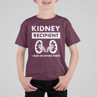 Kidney Recipient Run On Spare Parts T Shirt For Kid Matching Recovery