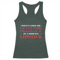Funny Scottish Pride Racerback Tank Top What's Under The Kilt On A Good Day Lipstick Tartan