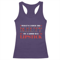 Funny Scottish Pride Racerback Tank Top What's Under The Kilt On A Good Day Lipstick Tartan