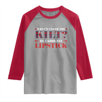 Funny Scottish Pride Raglan Shirt What's Under The Kilt On A Good Day Lipstick Tartan