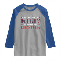 Funny Scottish Pride Raglan Shirt What's Under The Kilt On A Good Day Lipstick Tartan