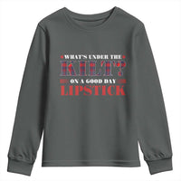 Funny Scottish Pride Youth Sweatshirt What's Under The Kilt On A Good Day Lipstick Tartan