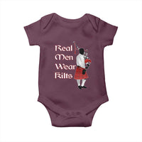 Funny Scottish Pride Baby Onesie Real Men Wear Kits Tartan Bagpipe