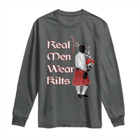 Funny Scottish Pride Long Sleeve Shirt Real Men Wear Kits Tartan Bagpipe