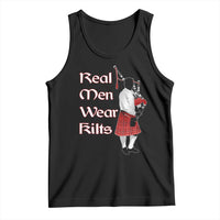 Funny Scottish Pride Tank Top Real Men Wear Kits Tartan Bagpipe