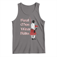 Funny Scottish Pride Tank Top Real Men Wear Kits Tartan Bagpipe