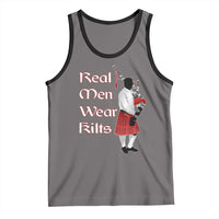 Funny Scottish Pride Tank Top Real Men Wear Kits Tartan Bagpipe
