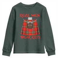 Funny Real Men Wear Kilts Youth Sweatshirt Scottish Pride