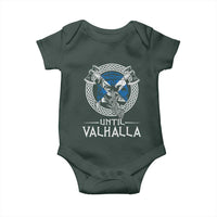 Funny Scottish Viking Baby Onesie Until Valhalla Vintage Scottish Flag Skull