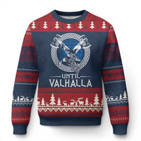 Funny Scottish Viking Ugly Christmas Sweater Until Valhalla Vintage Scottish Flag Skull - Wonder Print Shop