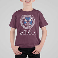 Funny Scottish Viking T Shirt For Kid Until Valhalla Vintage Scottish Flag Skull