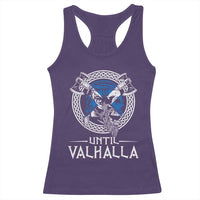 Funny Scottish Viking Racerback Tank Top Until Valhalla Vintage Scottish Flag Skull