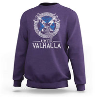 Funny Scottish Viking Sweatshirt Until Valhalla Vintage Scottish Flag Skull