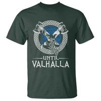 Funny Scottish Viking T Shirt Until Valhalla Vintage Scottish Flag Skull