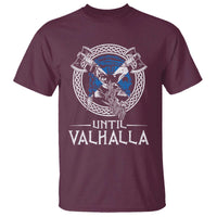 Funny Scottish Viking T Shirt Until Valhalla Vintage Scottish Flag Skull