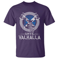 Funny Scottish Viking T Shirt Until Valhalla Vintage Scottish Flag Skull