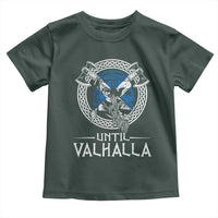 Funny Scottish Viking Toddler T Shirt Until Valhalla Vintage Scottish Flag Skull