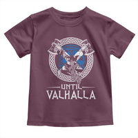 Funny Scottish Viking Toddler T Shirt Until Valhalla Vintage Scottish Flag Skull