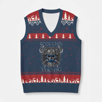 Scottish Viking Axes Celtic Knot V-Neck Knit Sweater Vest Scottish Flag - Wonder Print Shop