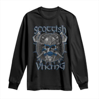 Scottish Viking Axes Celtic Knot Long Sleeve Shirt Scottish Flag