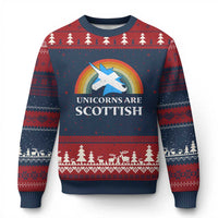 Funny Scotland Pride Unicorn Ugly Christmas Sweater Unicorns Are Scottish Rainbow - Wonder Print Shop