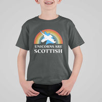 Funny Scotland Pride Unicorn T Shirt For Kid Unicorns Are Scottish Rainbow
