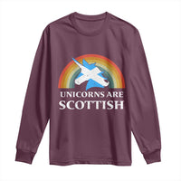 Funny Scotland Pride Unicorn Long Sleeve Shirt Unicorns Are Scottish Rainbow
