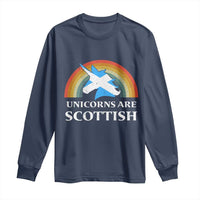 Funny Scotland Pride Unicorn Long Sleeve Shirt Unicorns Are Scottish Rainbow
