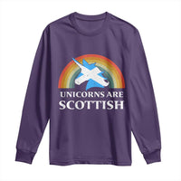 Funny Scotland Pride Unicorn Long Sleeve Shirt Unicorns Are Scottish Rainbow