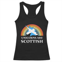 Funny Scotland Pride Unicorn Racerback Tank Top Unicorns Are Scottish Rainbow