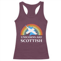 Funny Scotland Pride Unicorn Racerback Tank Top Unicorns Are Scottish Rainbow