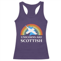Funny Scotland Pride Unicorn Racerback Tank Top Unicorns Are Scottish Rainbow