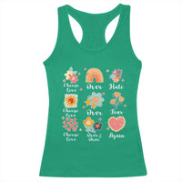 Choose Love Over Hate Fear Over And Over Again Racerback Tank Top Floral Inspirational Peace - Wonder Print Shop