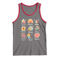 Choose Love Over Hate Fear Over And Over Again Tank Top Floral Inspirational Peace - Wonder Print Shop