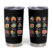 Choose Love Over Hate Fear Over And Over Again Tumbler Cup Floral Inspirational Peace - Wonder Print Shop