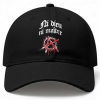 Ni Dieu Ni Maitre No God No Masters Baseball Cap Anarchy Symbol