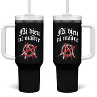 Ni Dieu Ni Matre No God No Masters Tumbler With Handle Anarchy Symbol